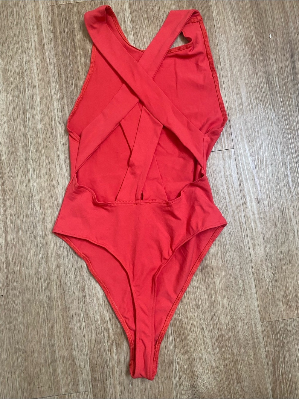 Free People Red Sleeveless High-Neck Bodysuit - Picture 4 of 8